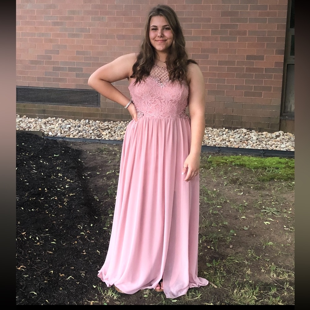 Size 10, light pink prom dress, worn once